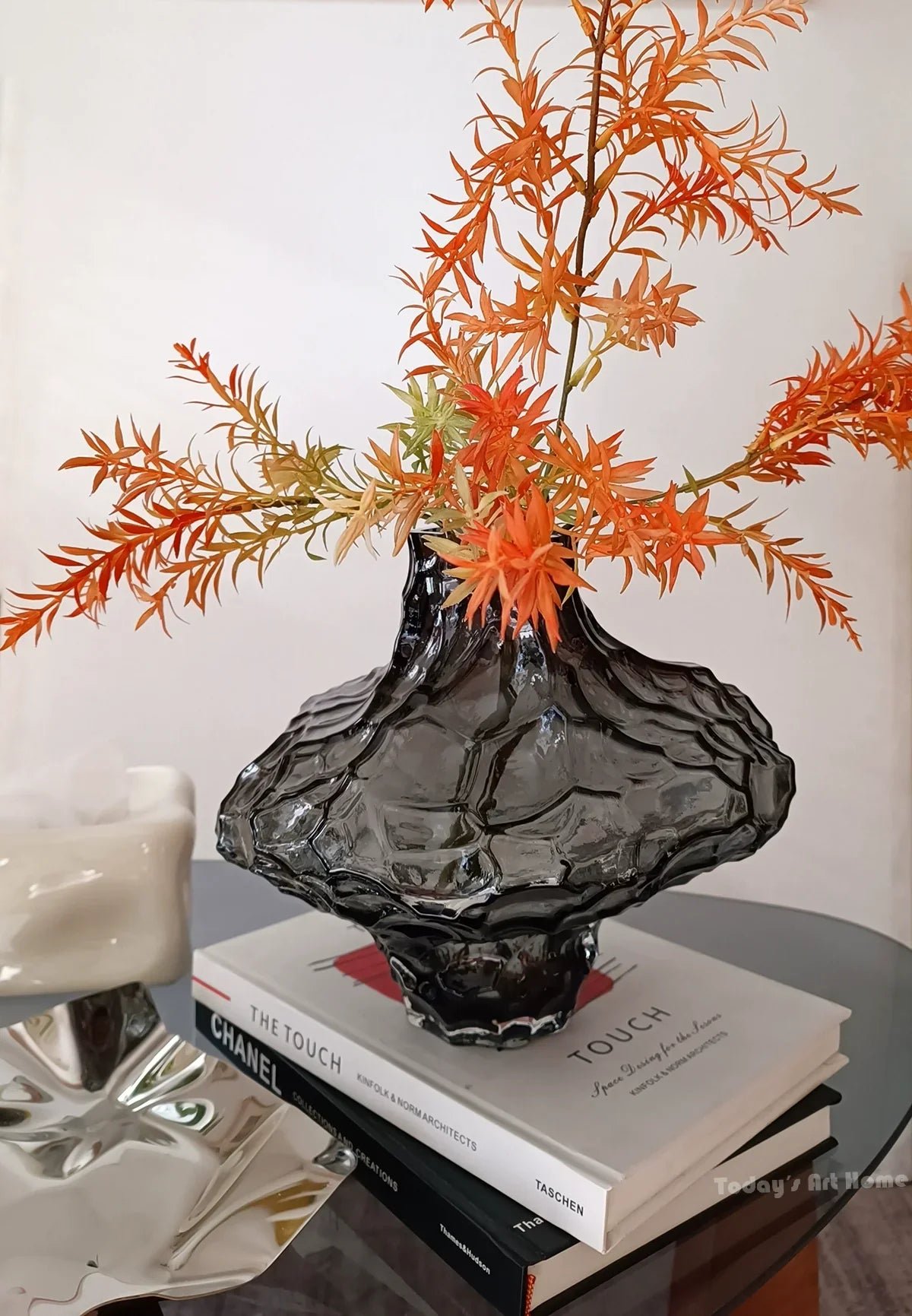 TODAYARTIST Orion Irregular Glass Valley Vase for Flower Arrangements - Image 8