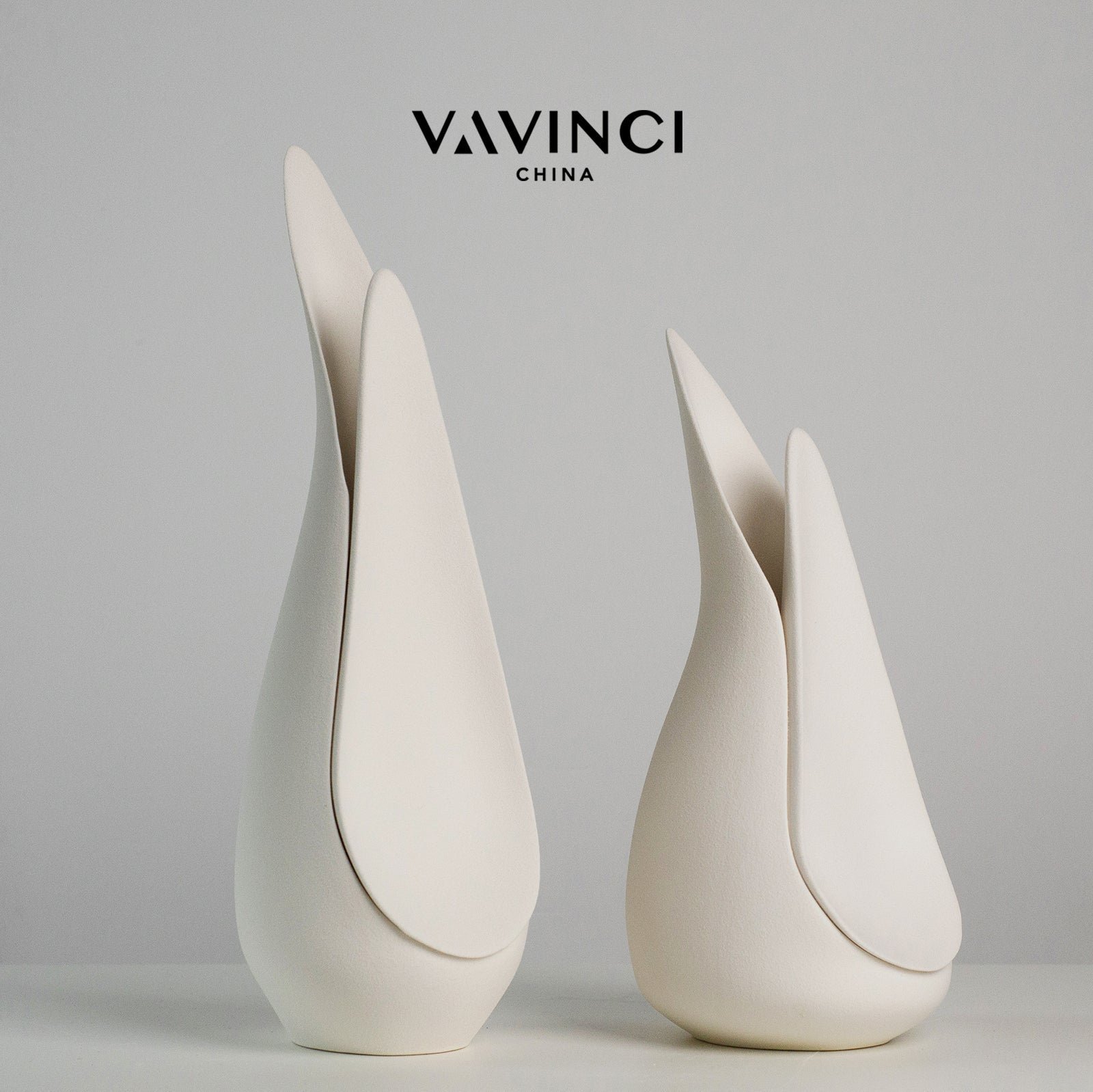 VAVINCI Alhambra Minimalist Modern White Ceramic Flower Vase