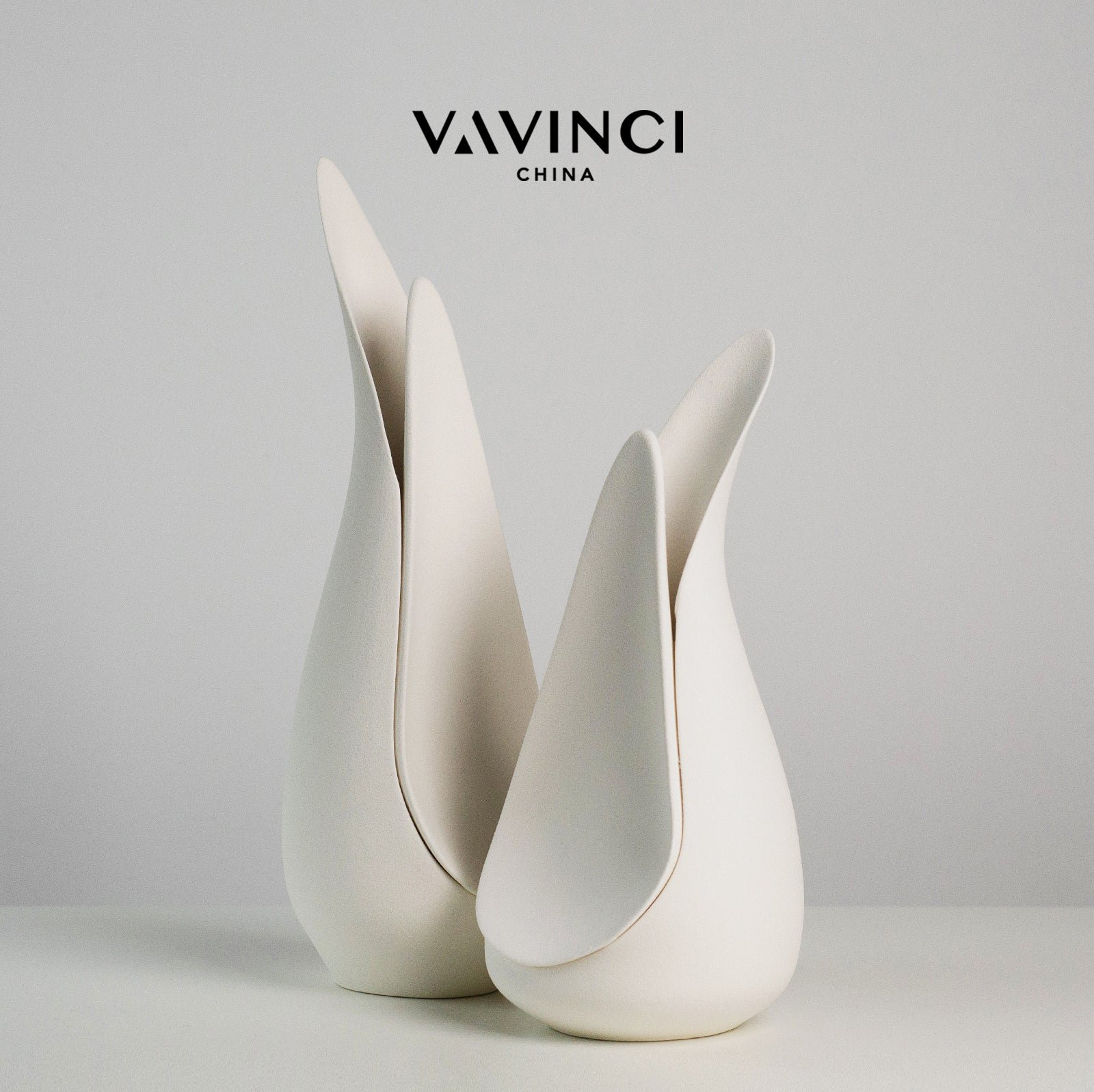VAVINCI Alhambra Minimalist Modern White Ceramic Flower Vase - Image 5