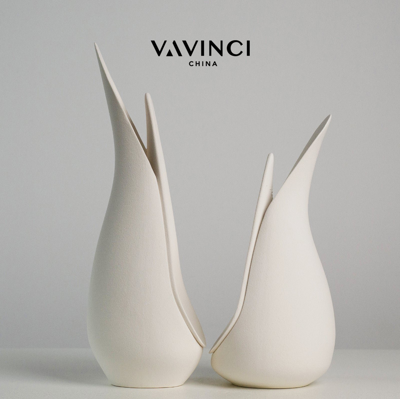 VAVINCI Alhambra Minimalist Modern White Ceramic Flower Vase - Image 7