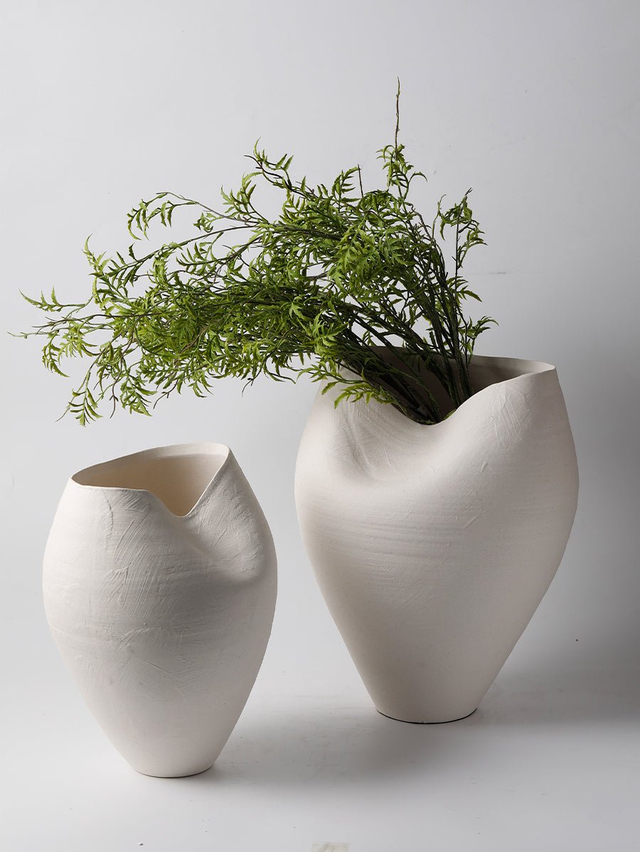 VAVINCI Amaterasu Elegant Notched Ceramic Vase