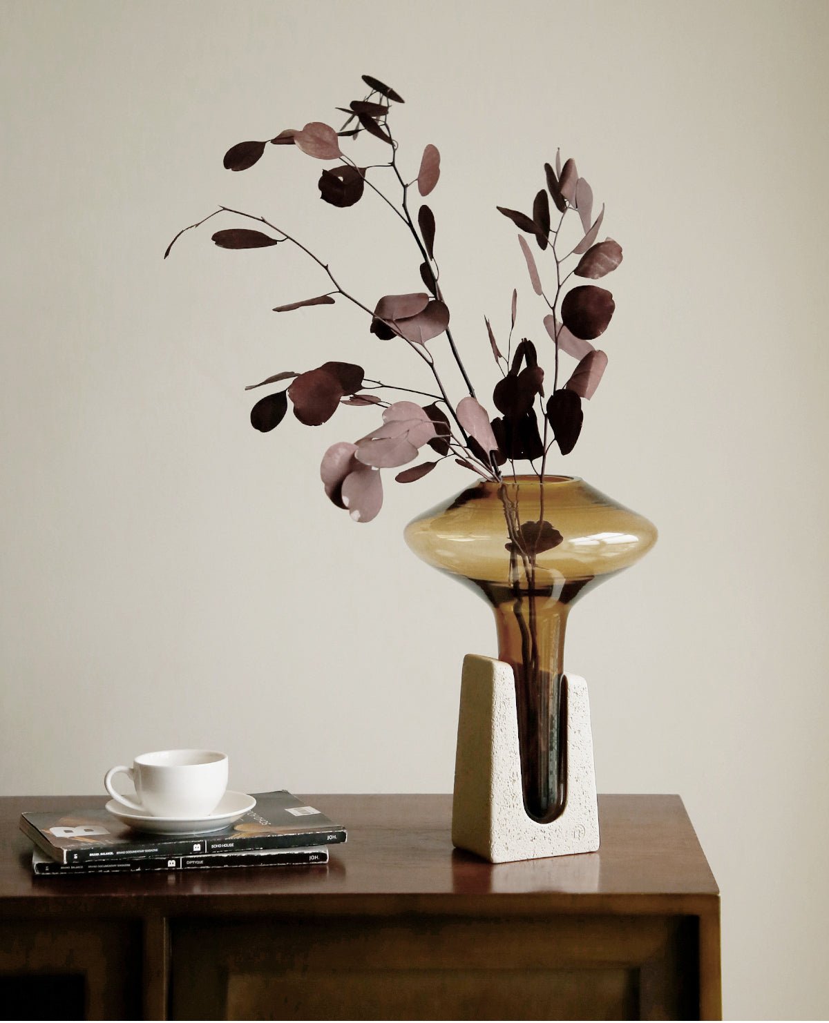 VAVINCI Candelaria Exquisite Brown Glass Vase - Image 7