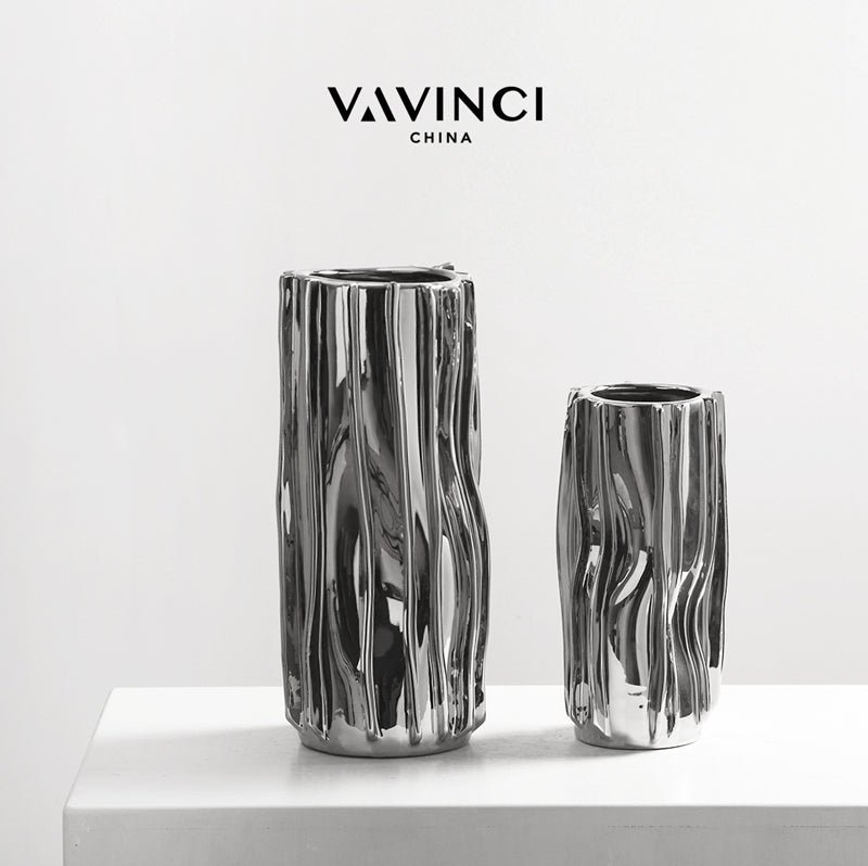 VAVINCI Isolde Striped Polkadot Handmade Ceramic Vase