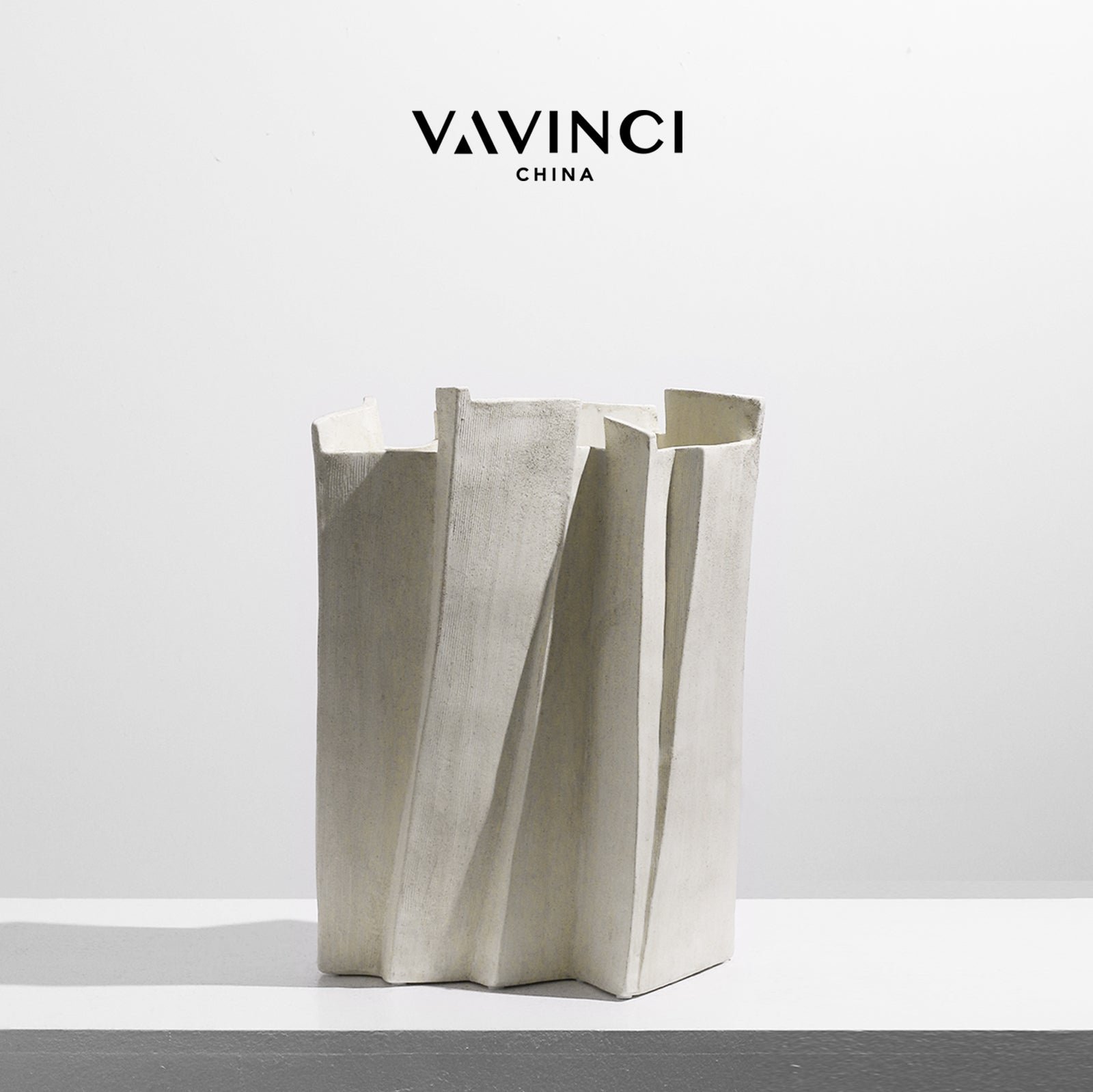 VAVINCI Juniper Minimalist White Ceramic Wabi-Sabi Vase - Image 5