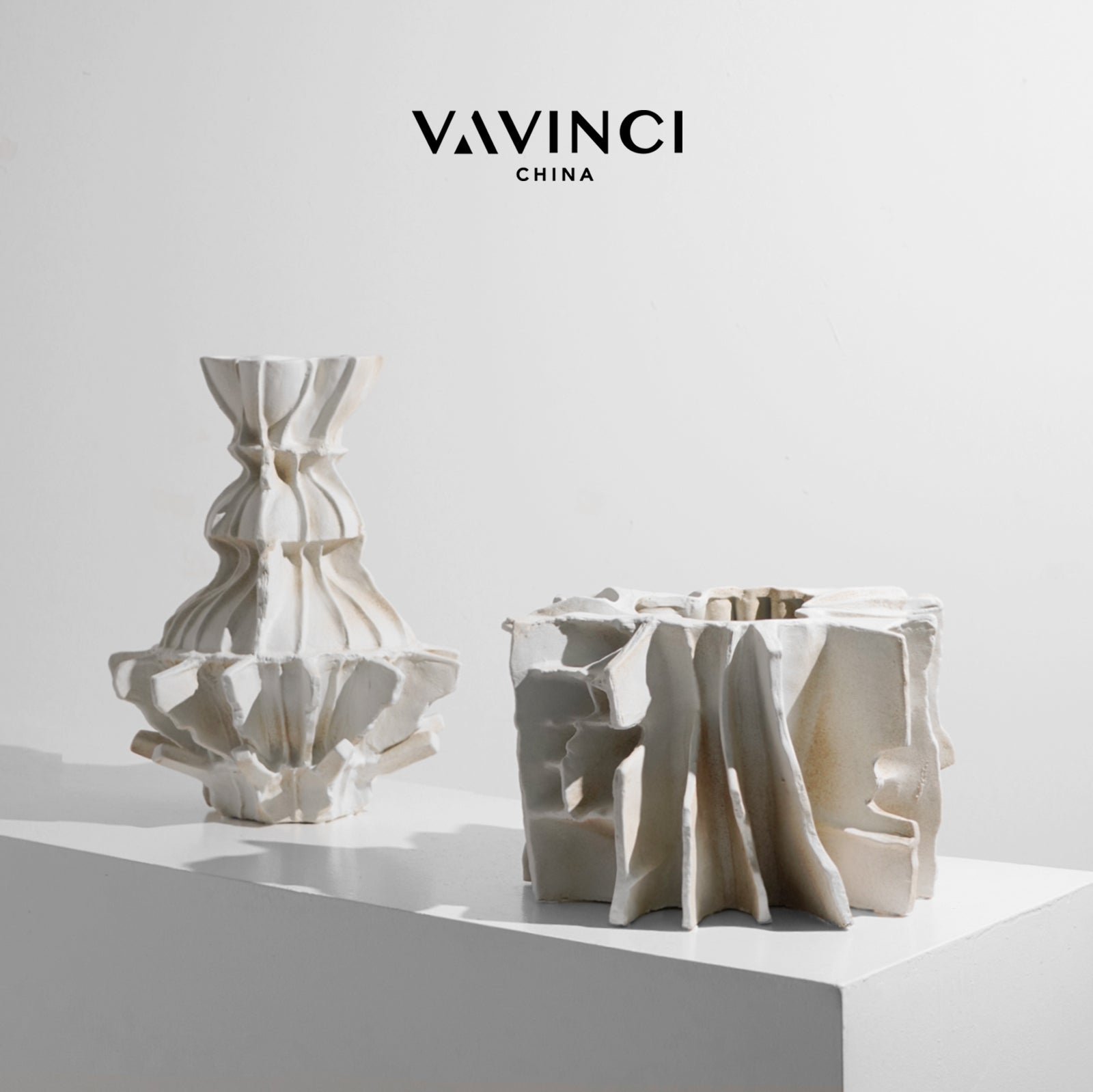 VAVINCI Keisuke Modern Simple Beige Art Grid Ceramic Flower Vase Decor - Image 6