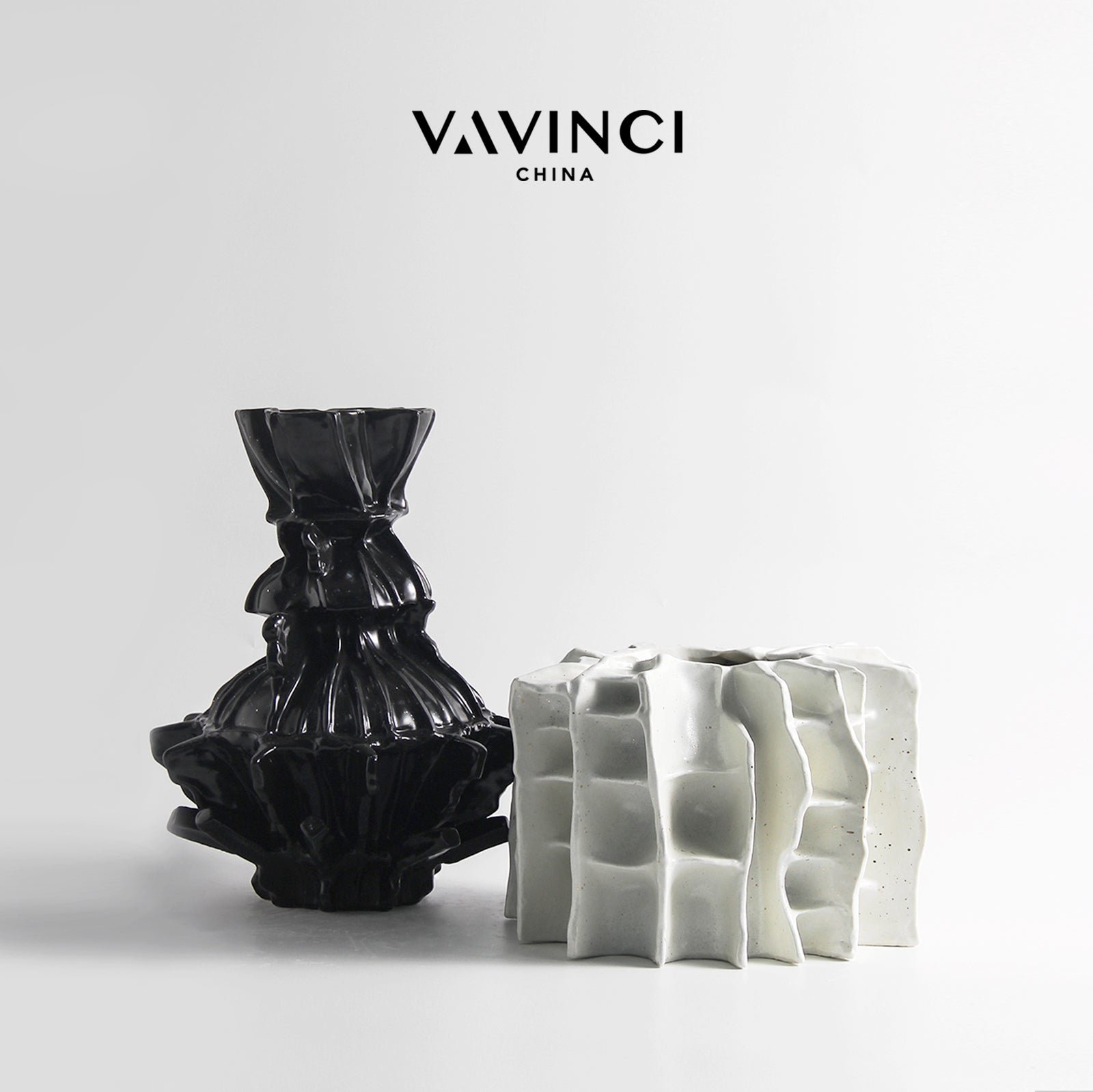 VAVINCI Keisuke Modern Simple Beige Art Grid Ceramic Flower Vase Decor - Image 7