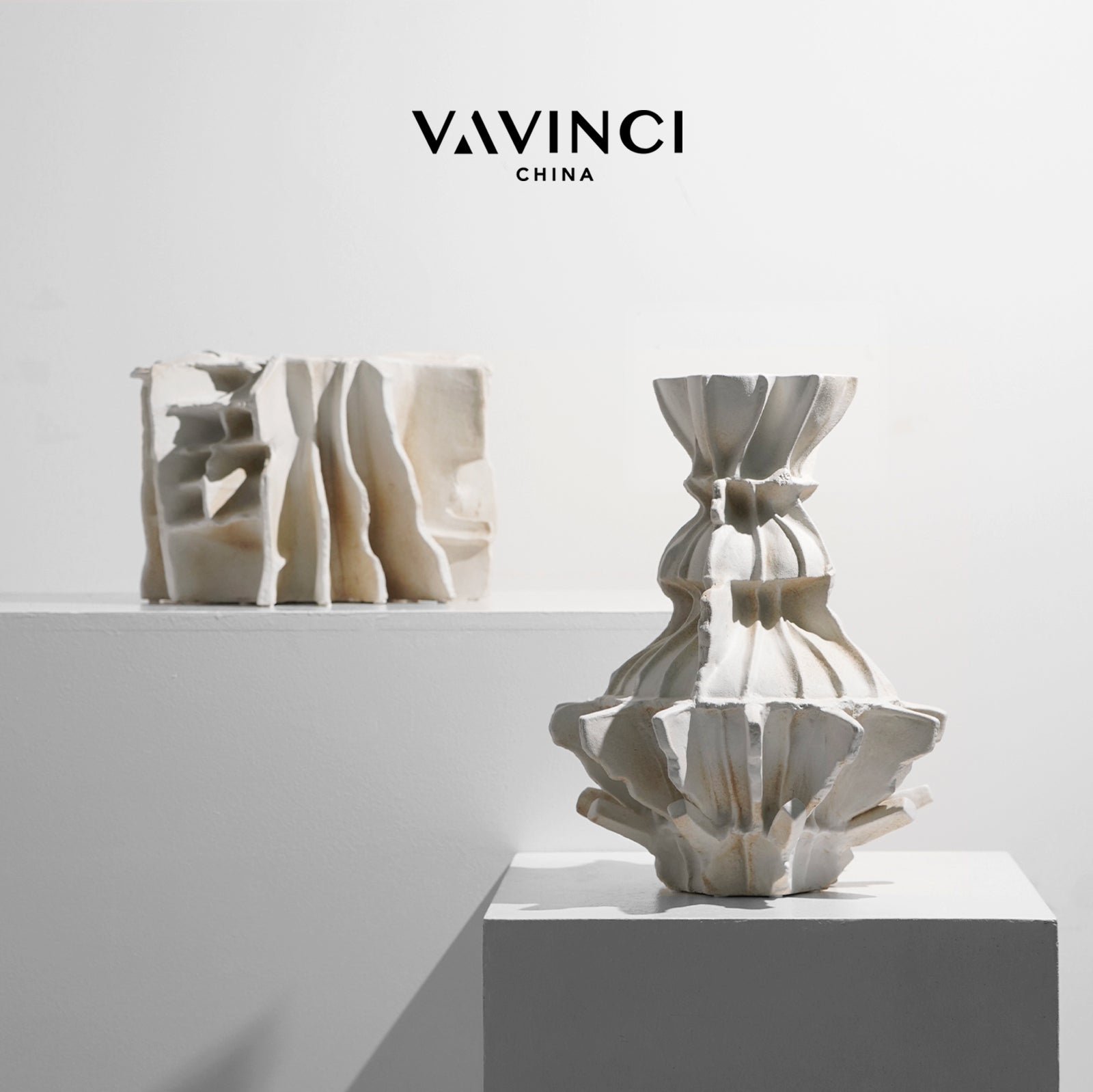 VAVINCI Keisuke Modern Simple Beige Art Grid Ceramic Flower Vase Decor - Image 8