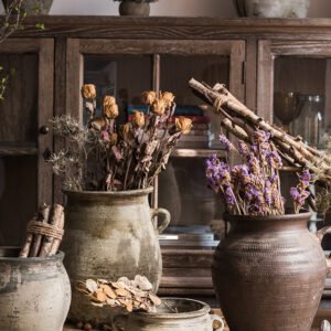 JUHAN Isolde Rustic Floral Arrangement Pottery Vase